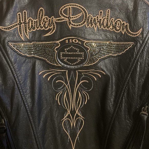 🚫SOLD🚫Harley Davidson 110th Anniversary Limited Edition Swarovski Leather Jacket - Picture 11 of 14